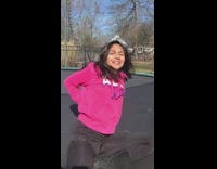 Girl does backflip on trampoline fail 