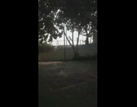 kid in black throws basketball hits face