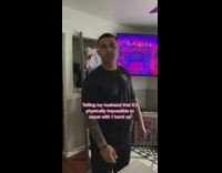 Wife tricks husband into squatting with one hand up