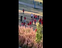 Group red shirt dance tiktok target staff