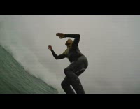 Wetsuit Go Pro Surfer Guy Hit By Wave Barrel in Slow Motion