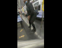 Person on subway does weird movements