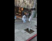 Two people ghost costume Dior sidewalk pictorial