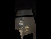 view from apartment below empire state lightning 