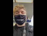 Collab BitchIG2 - Guy with I eat ass mask at airport 