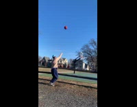 Guy does trick shot jumps on fence