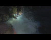 Underwater diving eel steals lionfish off spear 