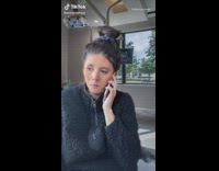 Girl calls mom for help with paperwork 