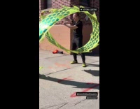 Man practices the traditional chinese dragon dance