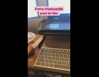 Guy cardi b red wig paper nails 