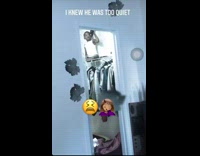 Collab Sarcastic - Little boy sits shelf closet bedroom filter \