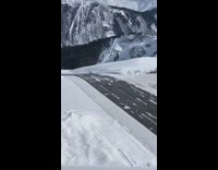 Collab JerrySlams - Small private airplane drives down runway and crashes into pile of snow