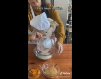 Chef dog makes cupcakes halloween