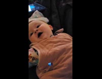 Baby Struggles to Whistle then Wails Happily