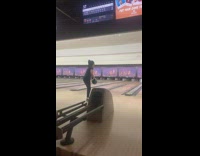 Lady Rolls Bowling Ball and Bounces to Another Alley 