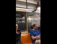 Collab WINY - Cigarette butt occupies seat following subway sign