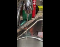 Double water stream come from sink faucet