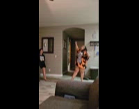 Siblings playing with incendio wand shoots fire at sister