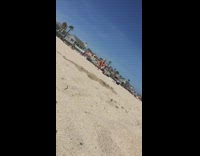 Blonde girl bikini squats workout video beach