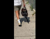Collab Subway Creatures - Guy carry bag with pigeon bird inside