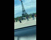 Motorcycles red hat effiel tower paris texas 