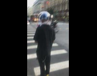 Guy clear plastic bubble ball with fan 