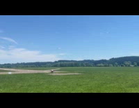 Airplane lands and crashes to the ground