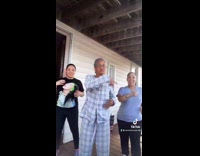 Grandma dances dance for video with grandchildren 
