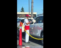 Collab ClipsIG - Dog sticks out from car window at innout drive thru