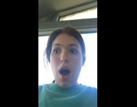 Girl screams when small lizard jumps onto foot