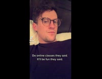 Guy does virtual lab for online class 