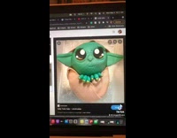 Collab Kale Salad IG - Girl makes ugly baby Yoda cake