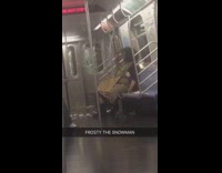 man singing frosty the snowman