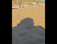 Black bikini girl tiktok dances straw umbrella 