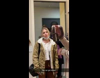 Girl comes into dorm room and tells friend her car got stolen