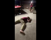 2 guys chest bump with ball fail 