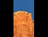 Collab IITW - Woman green bikini sit on cliff take selfie