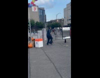 Collab IITW - Man Halloween costume dances while kid watches