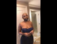 Prank guy bald filter on girlfriend getting ready