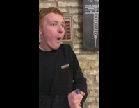 Guy gets dart thrown at hand