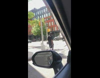 Guy tells people to vote microphone suitcase 