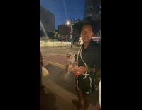 Collab winy - Man hold tail of dead rat nyc