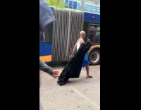 Guy Dances and Sings at Bus 