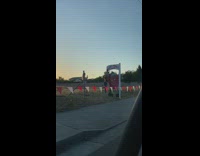 Girl large strawberry mascot drawing car 