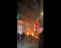 Garbage on fire on side of street Part 2