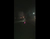 Firework shoots up and explodes into heart emojis