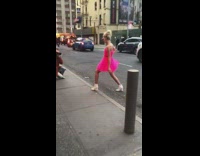 Girl posing in the street 