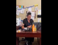 Woman screamed to the sound from speaker