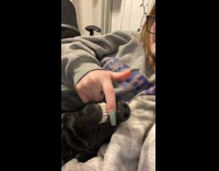 Collab Clips mpugc - Girl plays with black dogs teeth