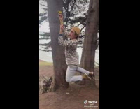 Collab KaleSaladIG - Guy swings on tree rope in circle